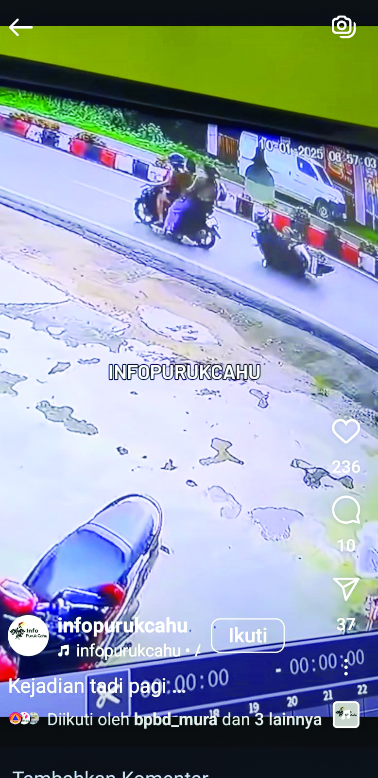 Kejadian Lakalantas Viral, Tiga Anak Muda Diperiksa