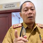 Sahli Gubernur Kalteng Bidang Ekonomi, Keuangan dan Pembangunan, Yuas Elko saat diwawancarai awak media