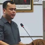 Wakil Ketua 1 DPRD Pulang Pisau Yoppy Satriadi membacakan sambutan