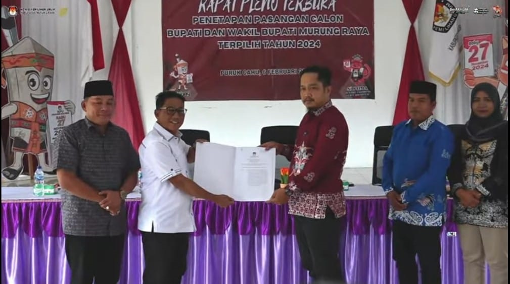 KPU Tetapkan Heriyus-Rahmanto Bupati dan Wabup Mura