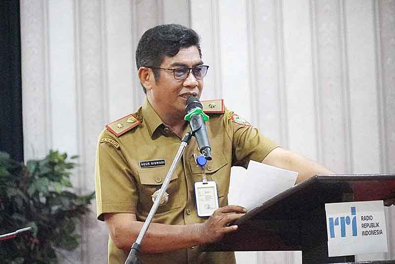 Kepala Diskominfosantik Kalteng, Agus Siswadi menyampaikan sambutan