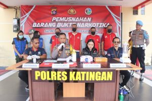 Polres Katingan Musnahkan 158,08 Gram Sabu