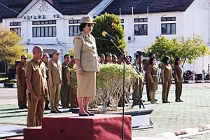 Wabup Pimpin Apel Perdana Usai Dilantik