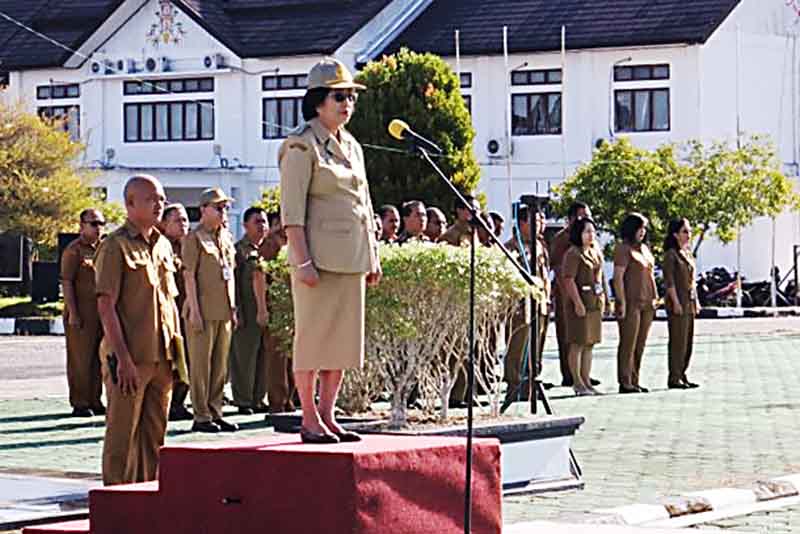 Wabup Pimpin Apel Perdana Usai Dilantik