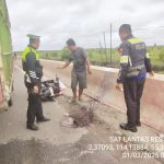 Brakkk..Pengendara Motor Terkapar di Jembatan Tumbang Nusa