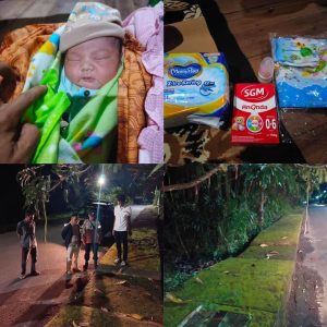 Geger! Bayi Imut Dibuang di Trotoar Jalan
