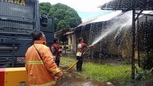 Rumdin Polisi Terbakar, Diduga Akibat Korsleting