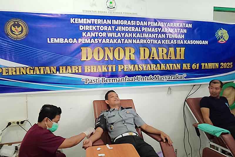 Peringati Hari Bakti Pemasyarakatan, Lapas Kasongan Gelar Kegiatan Donor Darah