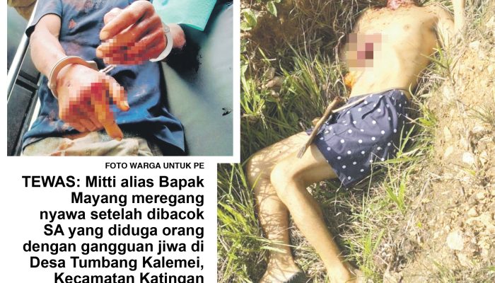 ODGJ Bacok Warga Katingan hingga Tewas