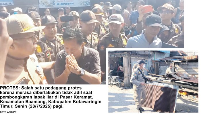 Penertiban Lapak di Pasar Keramat Diwarnai Ketegangan